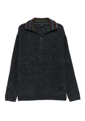 PS Paul Smith half-zip striped-collar sweater - Grey