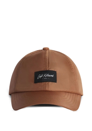 CAFÉ KITSUNÉ logo-patch cap - Brown