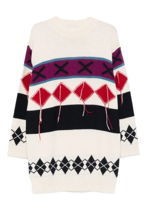 Iceberg argyle-pattern midi dress - Neutrals