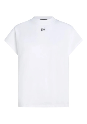 Karl Lagerfeld Autograph-embroidered short-sleeve T-shirt - White