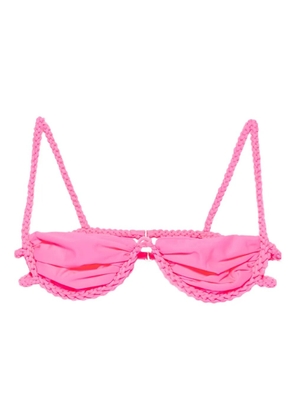 Isa Boulder braided-trim bikini top - Pink
