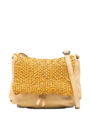 Reptile's House leather woven crossbody bag - Yellow