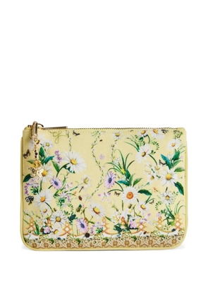 Camilla Daisy Chains floral-print zip clutch - Yellow