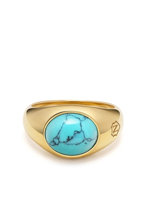 Nialaya Jewelry turquoise oval signet ring - Gold
