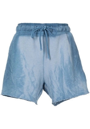 Cotton Citizen faded raw-cut track shorts - Blue