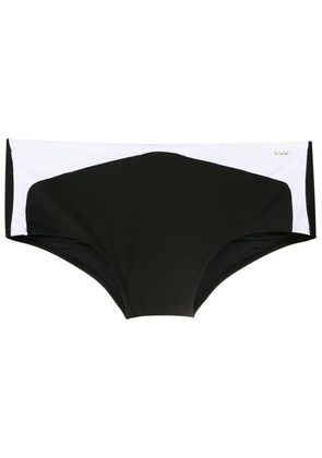 Amir Slama two-tone logo swim shorts - Black