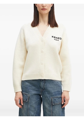 Kenzo Pop flower-logo cardigan - White