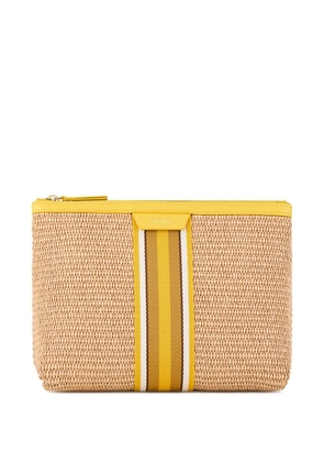 Aquazzura stripe raffia clutch - Yellow