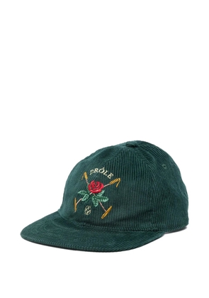 Drôle De Monsieur embroidered corduroy cap - Green