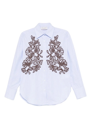ERMANNO FIRENZE striped embroidered shirt - Blue