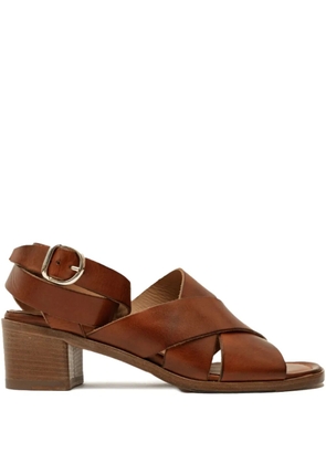 LA BOTTEGA DI LISA 55mm crossover leather sandals - Brown