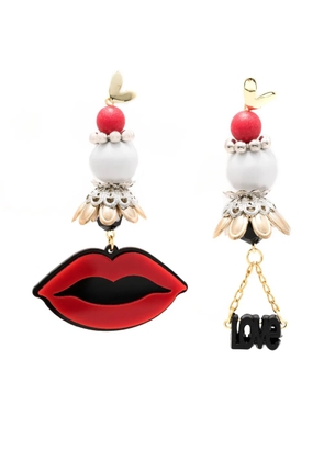 Amir Slama Bijoux asymmetric drop earrings - Red