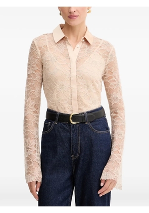 GUESS USA lace long-sleeve blouse - Neutrals