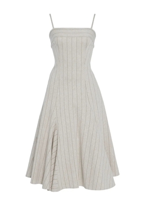 Rosetta Getty pinstripe godet dress - Neutrals