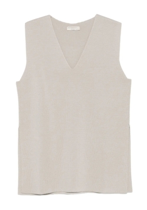 Intrecci V-neck sleeveless top - Neutrals