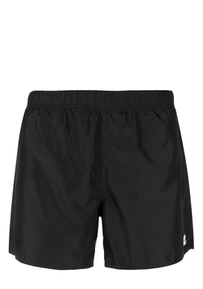 Levens logo-patch plain swim shorts - Black