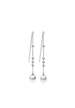 AUTORE MODA Portia crystal-embellished pearl drop earrings - Silver