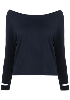 Gloria Coelho boat-neck long-sleeved T-shirt - Blue