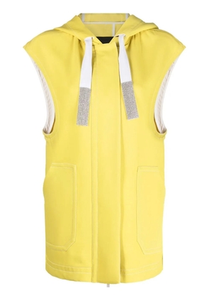 Fabiana Filippi zip-up hooded vest - Yellow