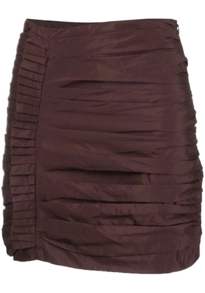 Róhe high-waisted drapped mini skirt - Brown