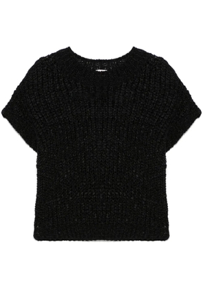Agnona fisherman's-knit T-shirt - Black