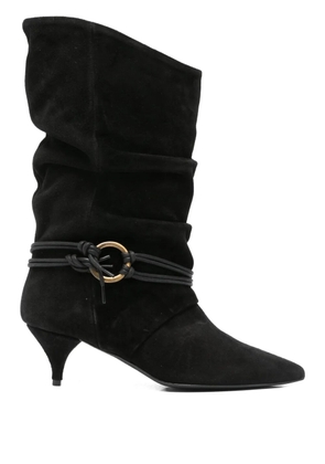 ALCHIMIA suede ruched ankle boots - Black