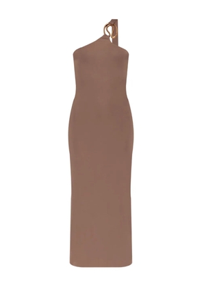 Cult Gaia Chani asymmetric neckline midi dress - Brown