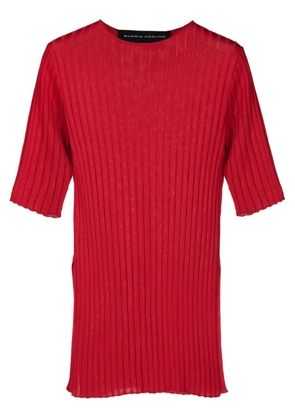 Gloria Coelho side-slits ribbed T-shirt - Red