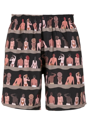 Amir Slama graphic-print shorts - Black
