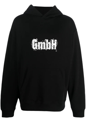 GmbH logo-print organic-cotton hoodie - Black