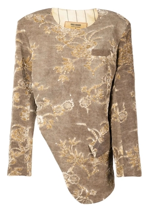 Uma Wang Karaoke cut-out long-sleeve top - Brown