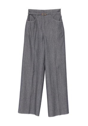 Agnona belted straight trousers - Grey
