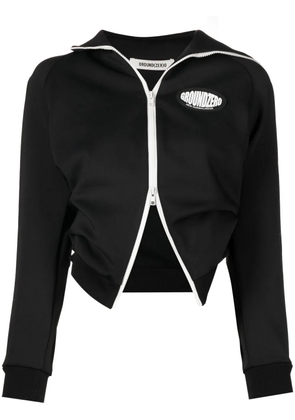Ground Zero logo-patch zip-up jacket - Black