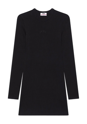 GCDS logo ribbed mini dress - Black