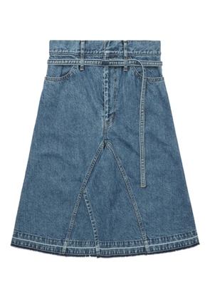 Toga belted frayed denim midi skirt - Blue