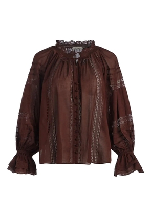 alice + olivia ruffle-cuffs blouse - Brown