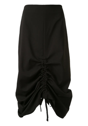 Goen.J ruched midi skirt - Black