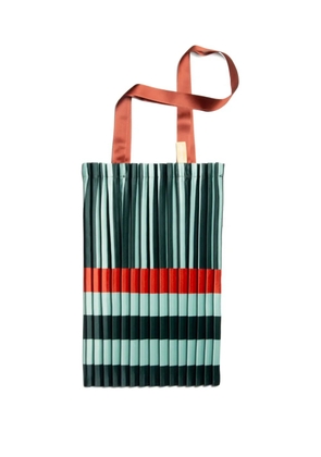 MULTITUDES BAGS Smeralda pleated striped tote bag - Green
