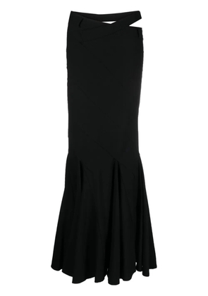 ANDREĀDAMO cut-out flannel maxi skirt - Black
