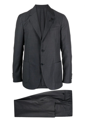 Lardini checked peak-lapels single-breasted suit - Grey