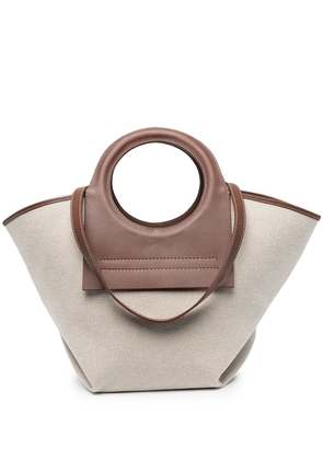 Hereu open-top canvas tote - Neutrals