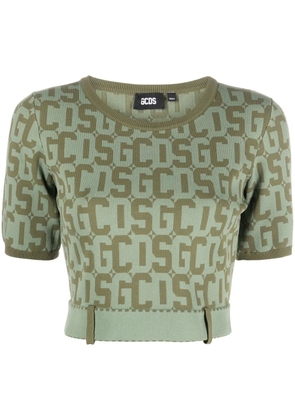 GCDS Matilda monogram cropped top - Green