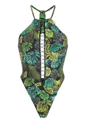 Amir Slama tropical print swimsuit - Green