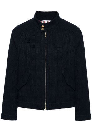 Thom Browne RWB-striped tweed bomber jacket - Blue