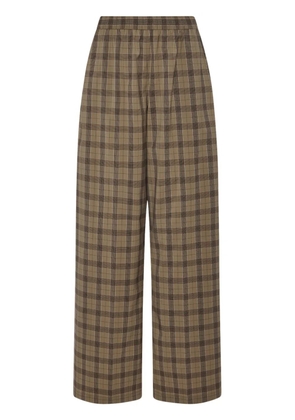Rosetta Getty plaid-pattern wide-leg trousers - Neutrals