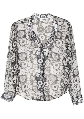 Amir Slama floral-print silk shirt - Black
