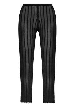 The Attico semi-sheer striped leggings - Black