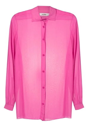 Amir Slama long-sleeved sheer shirt - Pink