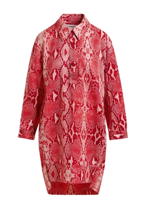 Essentiel Antwerp snake-print shirt mini dress - Red