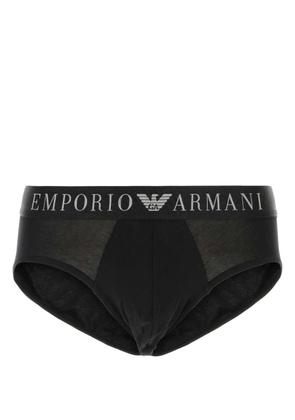 Emporio Armani logo-waistband briefs - Black